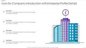 Icon For Company Introduction With Enterprise Profile Details
