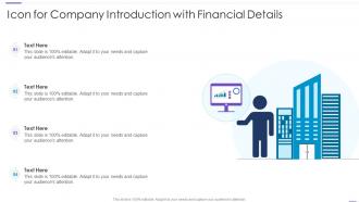 Icon For Company Introduction With Financial Details