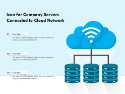 Icon for company servers connected to cloud network