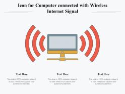 Icon for computer connected with wireless internet signal