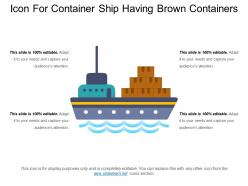 Icon for container ship having brown containers
