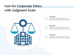 Icon for corporate ethics with judgment scale