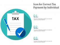 Icon for correct tax payment by individual