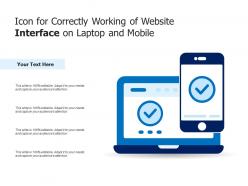 Icon for correctly working of website interface on laptop and mobile