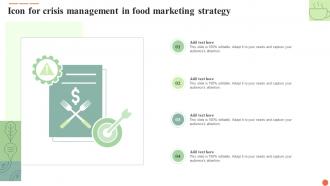 Icon For Crisis Management In Food Marketing Strategy