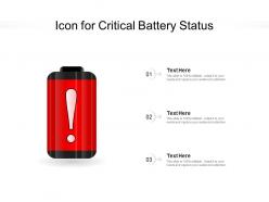 Icon For Critical Battery Status