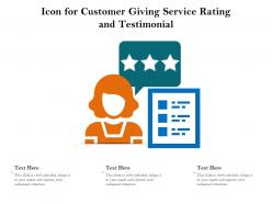 Icon for customer giving service rating and testimonial