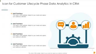 Icon For Customer Lifecycle Phase Data Analytics In CRM