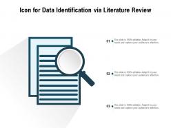 Icon for data identification via literature review