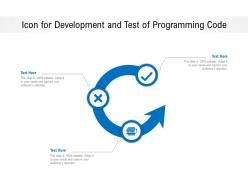 Icon for development and test of programming code