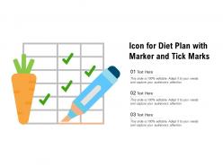 Icon for diet plan with marker and tick marks
