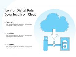 Icon for digital data download from cloud
