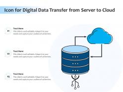 Icon for digital data transfer from server to cloud