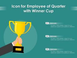 Icon for employee of quarter with winner cup