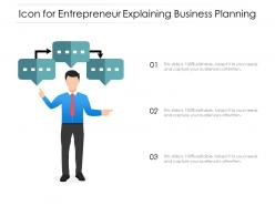 Icon for entrepreneur explaining business planning