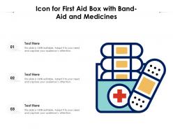 Icon for first aid box with bandaid and medicines