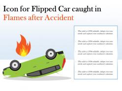 Icon for flipped car caught in flames after accident