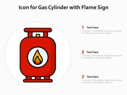 Icon for gas cylinder with flame sign