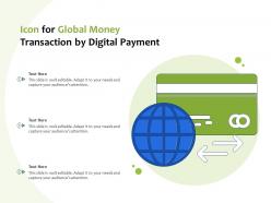 Icon for global money transaction by digital payment