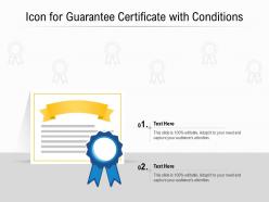 Icon For Guarantee Certificate With Conditions