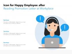 Icon For Happy Employee After Reading Promotion Letter At Workplace