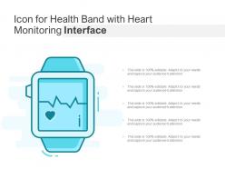 Icon for health band with heart monitoring interface