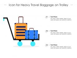 Icon for heavy travel baggage on trolley