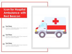 Icon for hospital ambulance with red beacon
