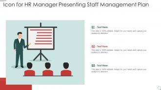 Icon for hr manager presenting staff management plan