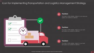 Icon for implementing transportation and logistics management strategy