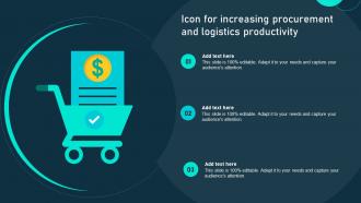 Icon For Increasing Procurement And Logistics Productivity