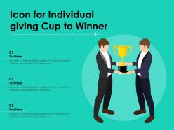 Icon For Individual Giving Cup To Winner