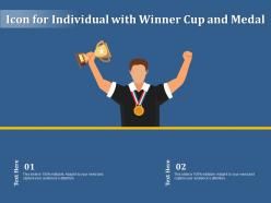 Icon for individual with winner cup and medal