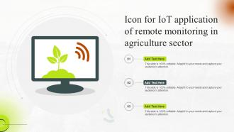 Icon For IoT Application Of Remote Monitoring In Agriculture Sector