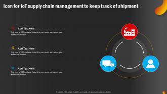 Icon For IoT Supply Chain Management To Keep Track Of Shipment