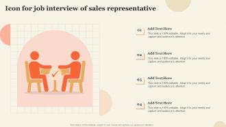 Icon For Job Interview Of Sales Representative