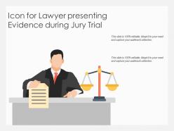Icon for lawyer presenting evidence during jury trial