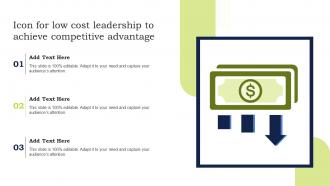 Icon For Low Cost Leadership To Achieve Competitive Advantage