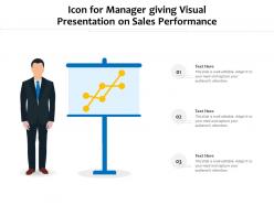 Icon for manager giving visual presentation on sales performance