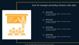Icon For Manager Presenting Business Sales Plan