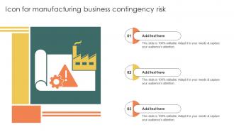 Icon For Manufacturing Business Contingency Risk