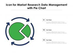 Icon for market research data management with pie chart