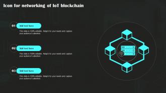 Icon For Networking Of Iot Blockchain