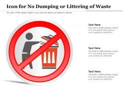 Icon for no dumping or littering of waste