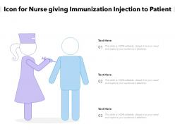Icon for nurse giving immunization injection to patient