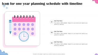 Icon For One Year Planning Schedule With Timeline