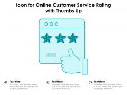 Icon for online customer service rating with thumbs up