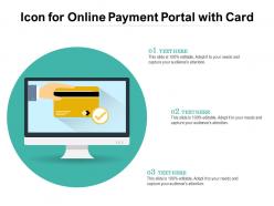 Icon for online payment portal with card