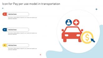 Icon For Pay Per Use Model In Transportation