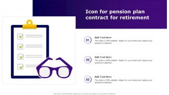 Icon For Pension Plan Contract For Retirement